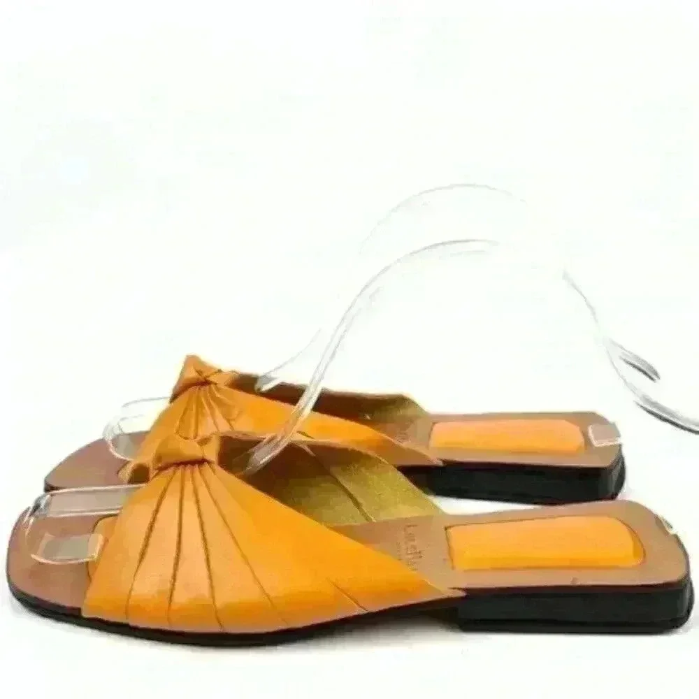 Cole Haan country sandals size 7.5 yellow leather coastal granny 90s vintage
